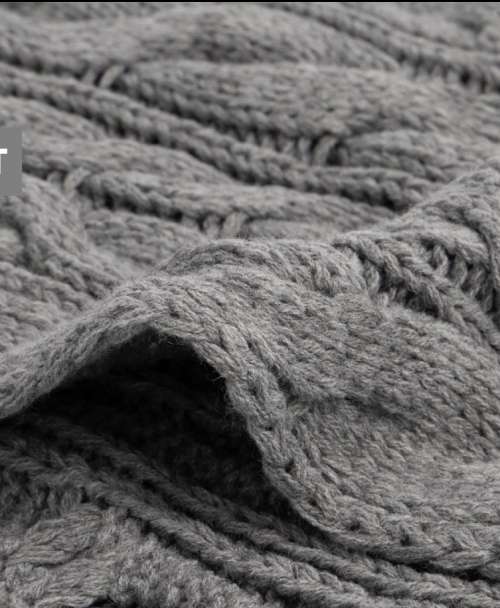 Grey Chunky Cable Knit Snood