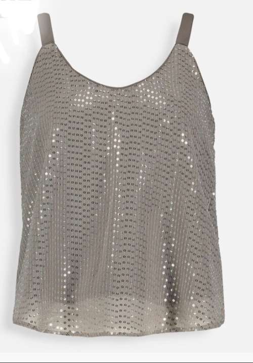Taupe Sequin V-neck Camisole