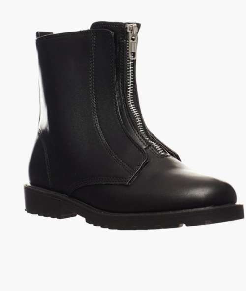 Black Matte Zipped Boots