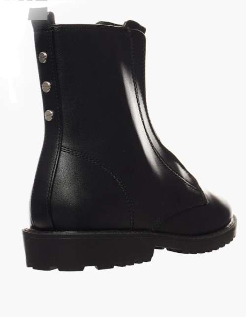 Black Matte Zipped Boots