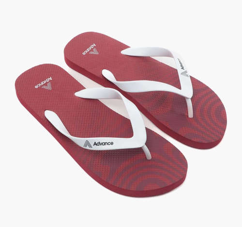 Advance Burgundy Aruba Print Flip Flops