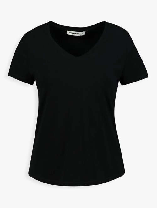 Black StayNew V-neck Stretch Cotton T-shirt