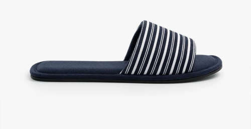 Navy Striped Band Slippers