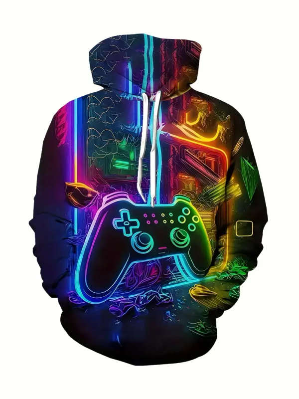 Game Pad Digital Print Men`s Hoodie
