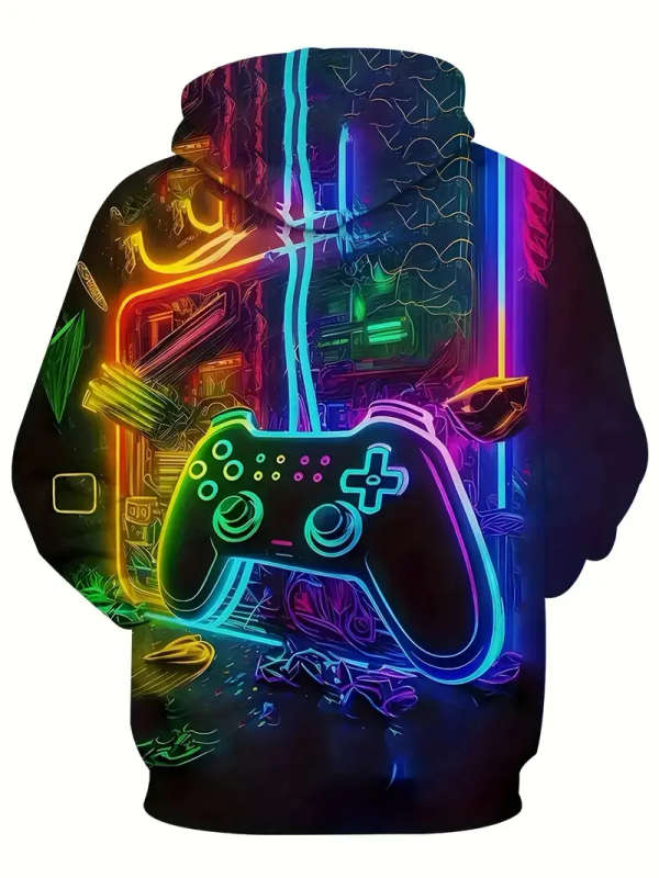 Game Pad Digital Print Men`s Hoodie