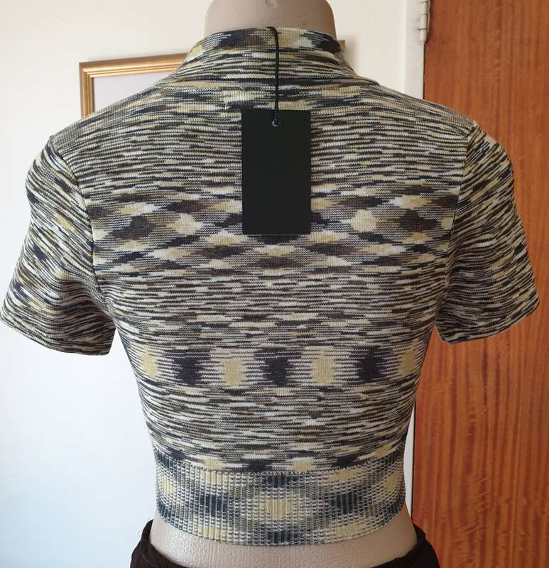 Emory Park Green Printed Shrunken Polo Top