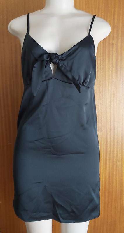 River Island Black Tie Front Mini Dress