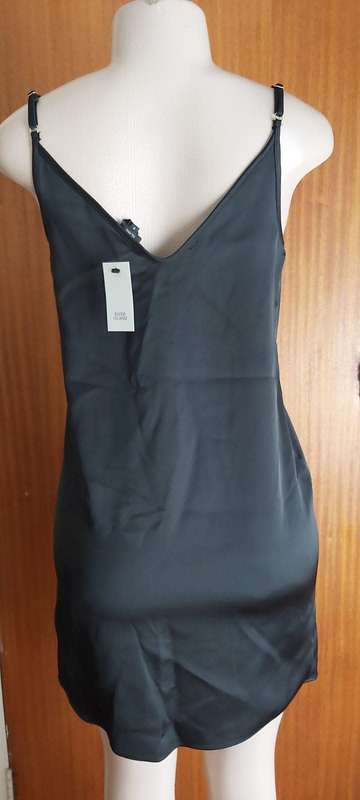 River Island Black Tie Front Mini Dress