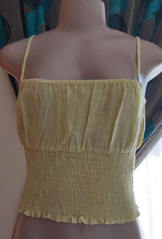 Stradivarius Yellow Ruched Cami Top