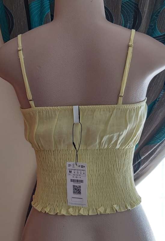 Stradivarius Yellow Ruched Cami Top