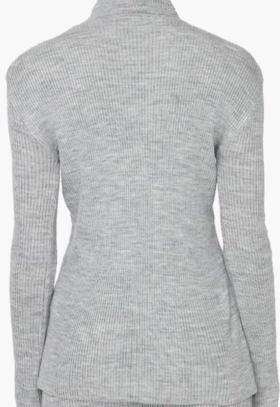 Trendyol Grey Detailef Stand Up Collar Sweater