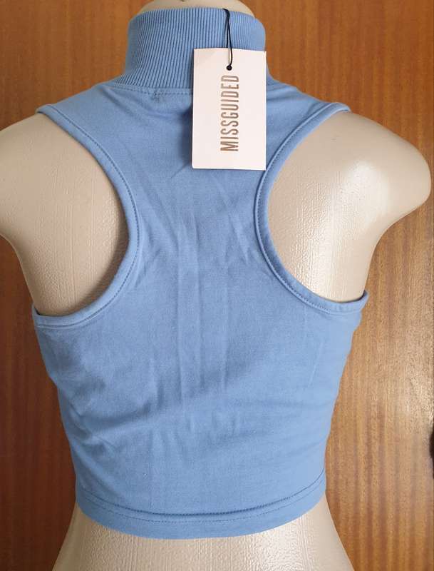 Misguided Zipped Funnel Neck Crop Top
