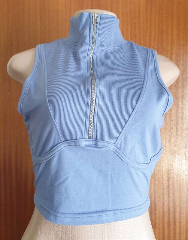 Misguided Zipped Funnel Neck Crop Top