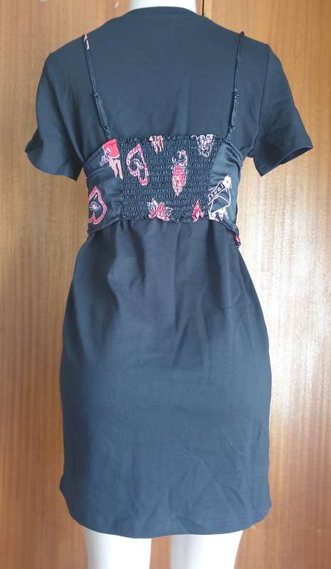 Urban Revivo Black Printed Mini T-Shirt Dress