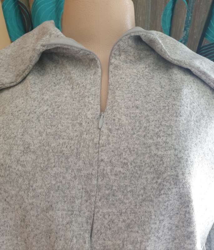 Grey Melange Funnel Neck Warm Handle Jumpsuit
