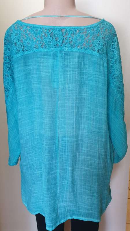 Turquoise Batwing Blouse