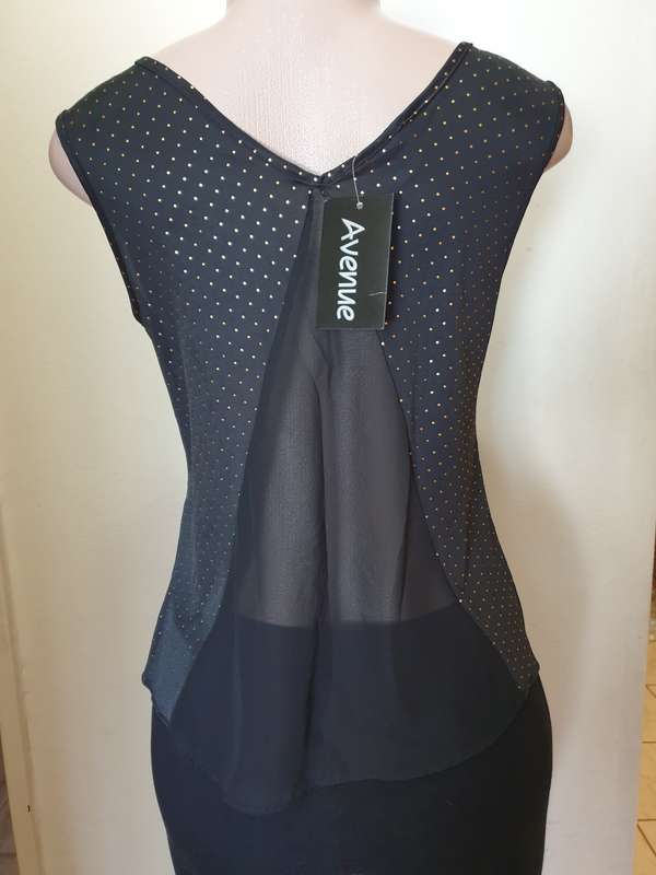 Black With Gold Dots Sleeveless Top