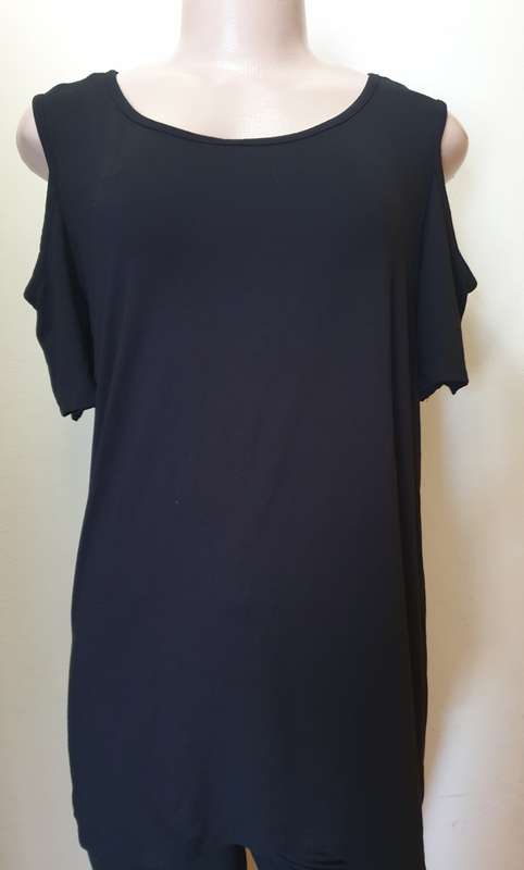 Black Cold Shoulder Top