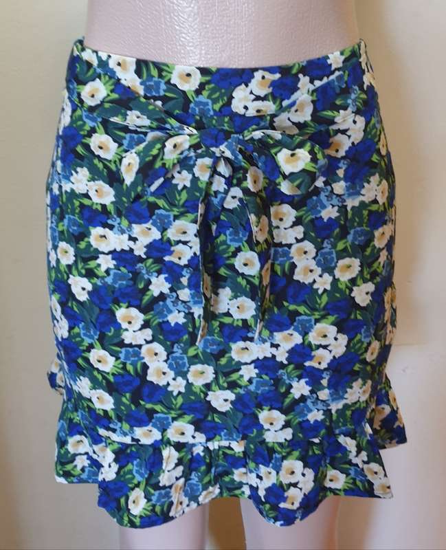 Brave Soul Blue and Yellow Frilled Skirt