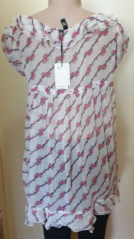 Vero Moda White Scoop Neck Short Sleeve Top