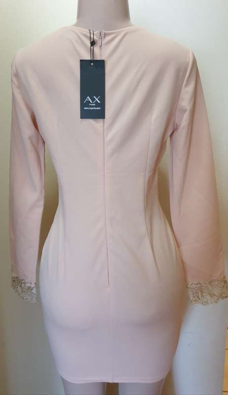 Nude Long Sleeve Mini Dress