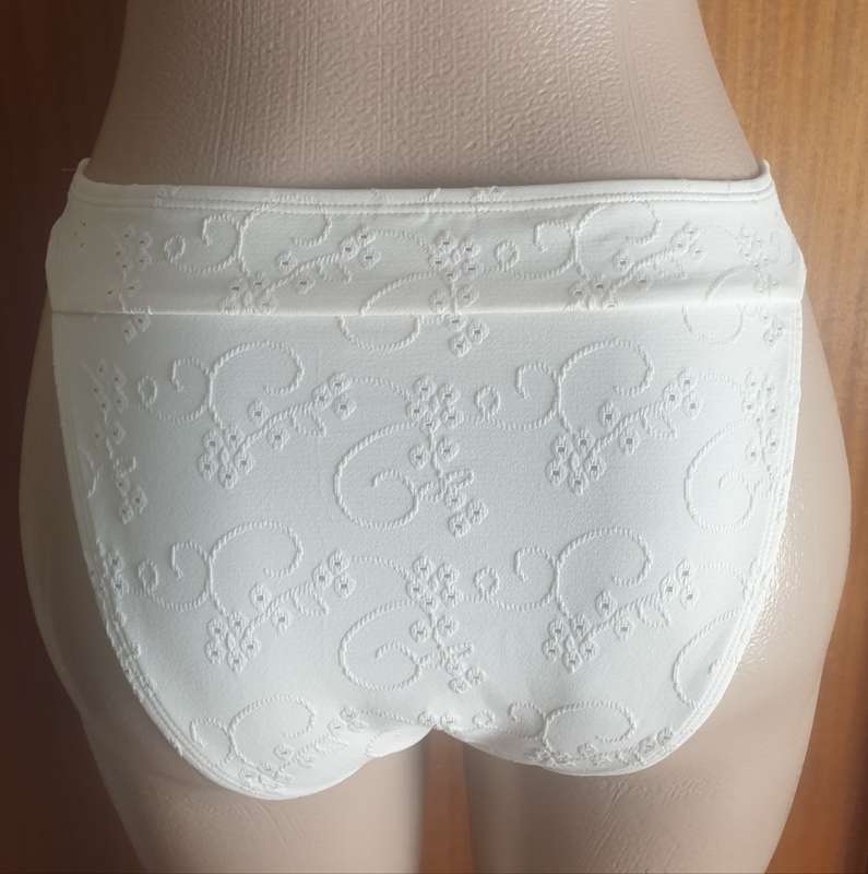 Off White High Waist Bikini Bottoms