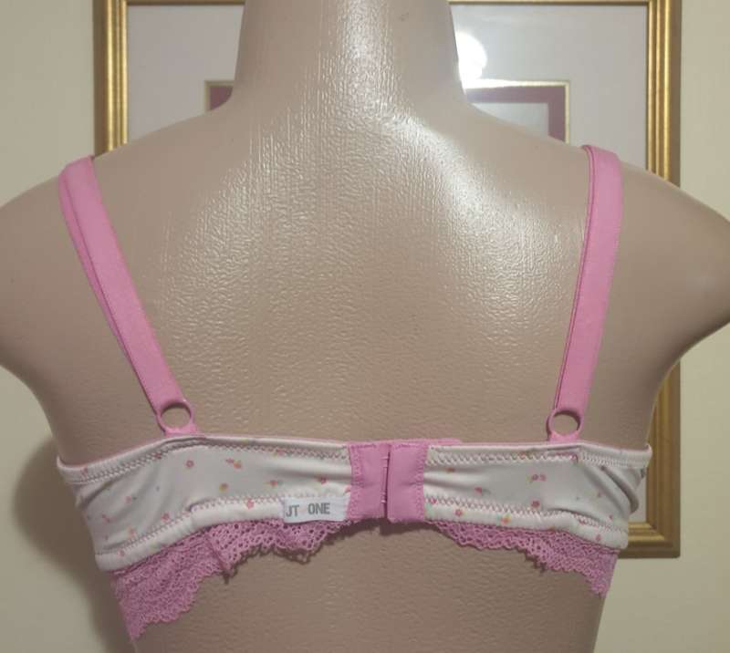 JT ONE Pink Ditsy Print Padded Balconette Bra