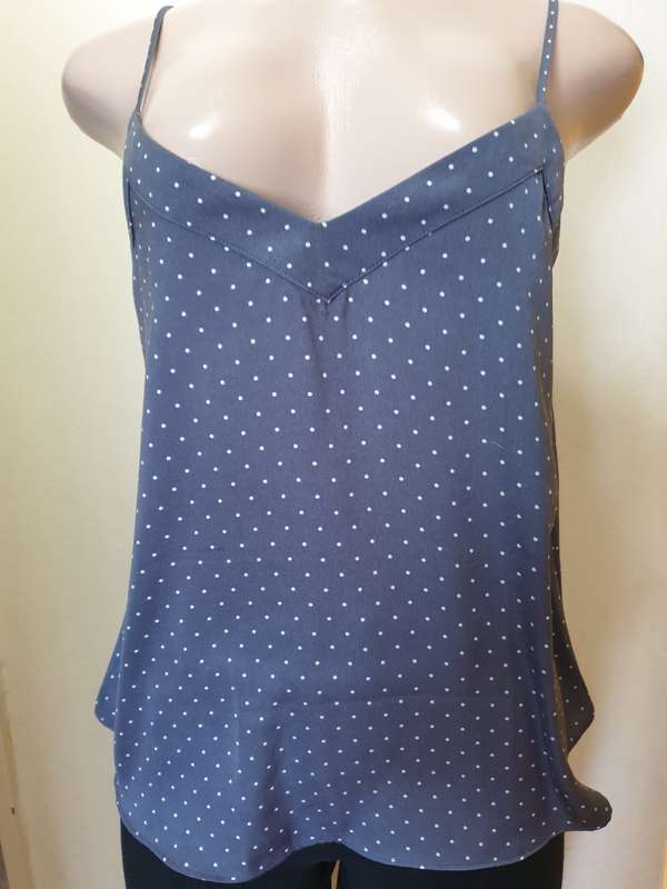 Grey Print Open Back V-Neck Camisole
