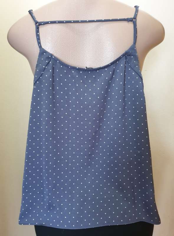 Grey Print Open Back V-Neck Camisole