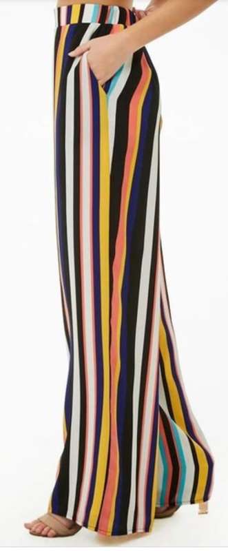 Forever 21 Multi Striped Wide Leg Pants