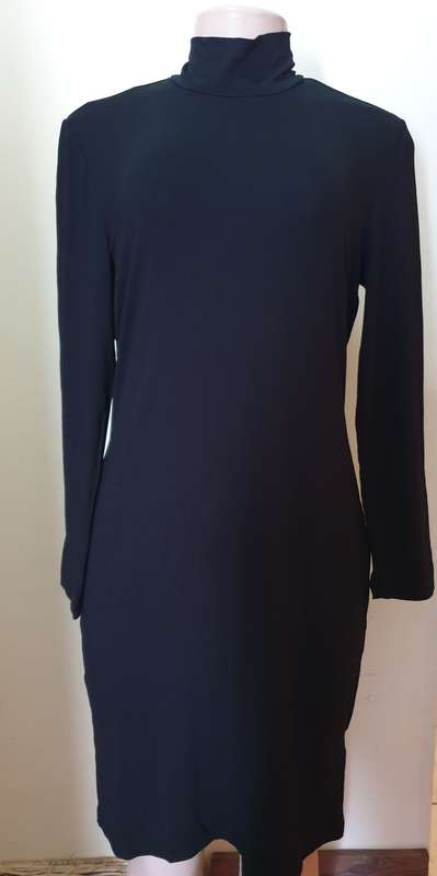 Black Polo Neck Kniy Dress