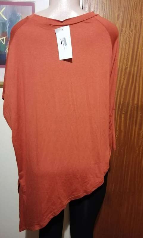 Rust Asymmetric Hemline Top