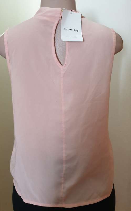 Pale Pink Sleeveless Chocker Blouse
