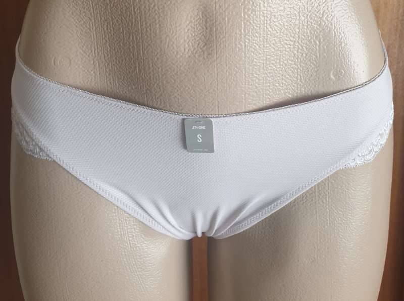 Natural Textured Lace Trim Hi Leg Panties