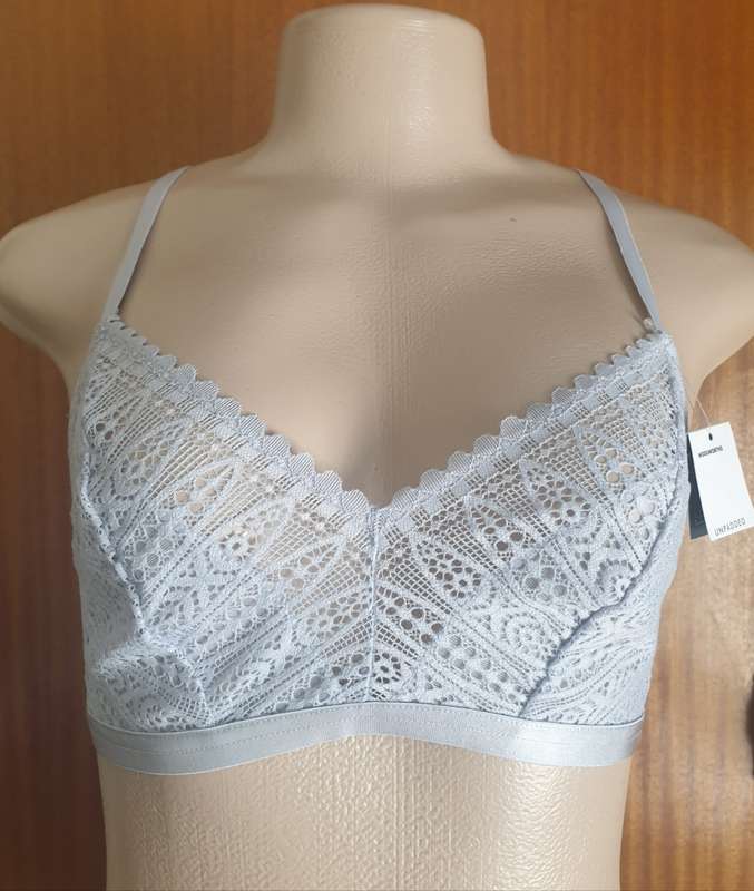 Light Grey Racerback Lace Unpadded Bralette