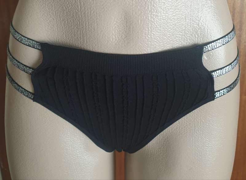 Cut Out Silver Tape Side Briefs