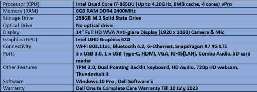 Brand New Demo Dell Latitude 7490 - Intel Quad Core i7 - 8th Generation Notebook