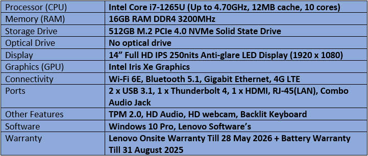 Lenovo Thinkpad L14 Gen 3 Intel Core i7 - 12th Generation Notebook