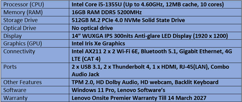 Lenovo ThinkPad T14 Gen 4 - Intel Core i5 - 13th Generation Notebook (Winter Sale!!!)