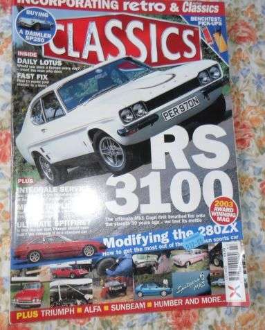 CLASSICS JULY 2003 ( FORD CAPRI , MORRIS MINOR , DATSUN 280ZX , TRIUMPH SPITFIRE , LOTUS EUROPA