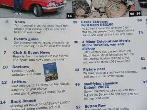 CLASSICS JULY 2003 ( FORD CAPRI , MORRIS MINOR , DATSUN 280ZX , TRIUMPH SPITFIRE , LOTUS EUROPA