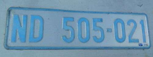 OLD DURBAN NUMBER PLATE