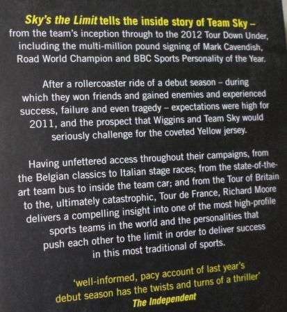 SKY'S THE LIMIT - CAVENDISH AND WIGGINS - THE QUEST TO CONQUER THE TOUR DE FRANCE - RICHARD MOORE