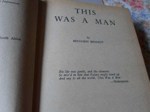 THIS WAS A MAN - BENJAMIN BENNETT