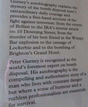 BRAVER MEN WALK AWAY - MEMOIRS OF THE WORLD'S TOP BOMB DISPOSAL EXPERT - PETER GURNEY