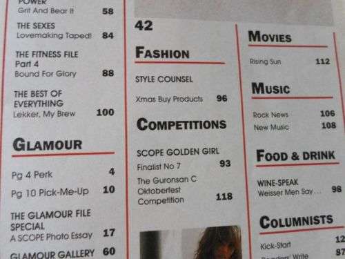 SCOPE MAGAZINE 10 DECEMBER 1993 ( SCOPE GOLDEN GIRL FINALIST - LARA DE KLERK