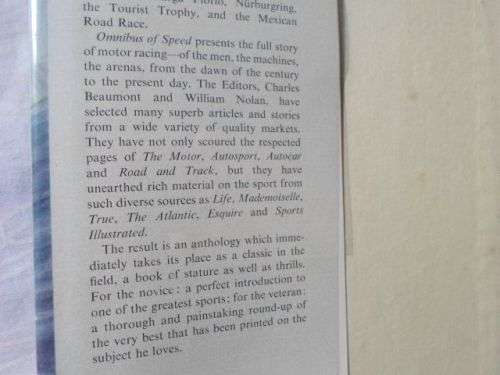 OMNIBUS OF SPEED - EDITED BY CHARLES BEAUMONT AND WILLIAM F NOLAN