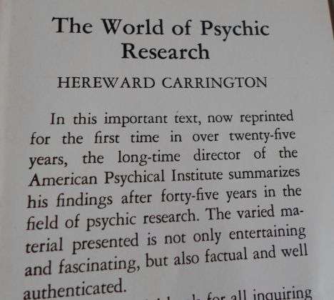 THE WORLD OF PSYCHIC RESEARCH - HEREWARD CARRINGTON