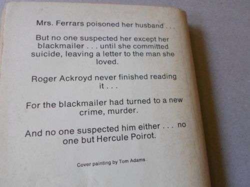 THE MURDER OF ROGER ACKROYD -  AGATHA  CHRISTIE