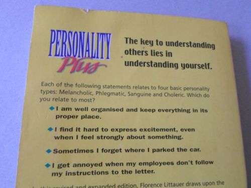 PERSONALITY PLUS - HOW TO UNDERSTAND OTHERS BY UNDERSTANDING YOURSELF - FLORENCE LITTAUER
